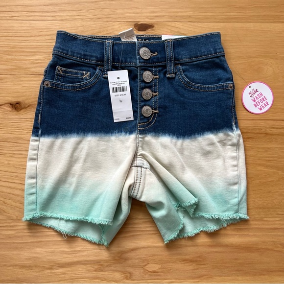 JUSTICE OMBRE DENIM STRETCHY SHORTS SIZE 8 SLIM  NEW - Picture 1 of 6